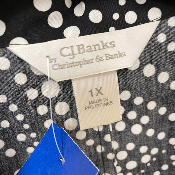 CJ Banks Black Print Top Size 1x - Picture 2 of 6
